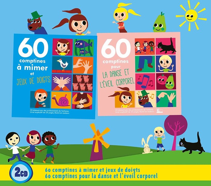 60 comptines a mirner &amp; jeux de doigts/60 comptines pour la danse &amp; l'eveil corporel