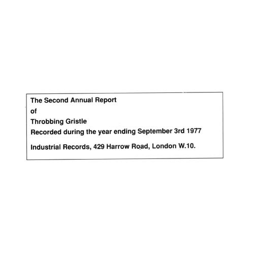 The Second Annual Report Of Throbbing Gristle (White Vinyl)