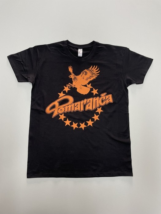 Majica (črna, oranžen logo)