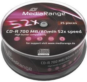 CD-R 700 MB / 80 min 52x speed (25 kosov)